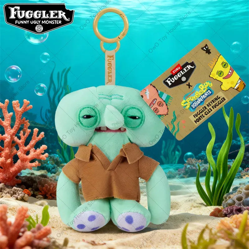 Fuggler x SpongeBob SquarePants Keychain - Original Crossover | Wahooly Original Fuggler Funny Ugly Teeth Monster Plush Toys Keychain Fugglers SpongeBob SquarePants Series Peluche Doll Key Rings Gifts