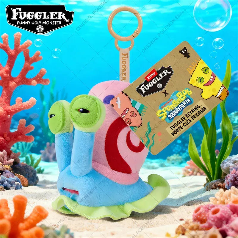 Fuggler x SpongeBob SquarePants Keychain - Original Crossover | Wahooly Original Fuggler Funny Ugly Teeth Monster Plush Toys Keychain Fugglers SpongeBob SquarePants Series Peluche Doll Key Rings Gifts