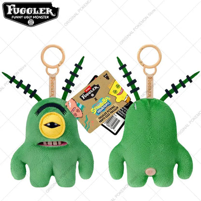 Fuggler x SpongeBob SquarePants Keychain - Original Crossover | Wahooly Original Fuggler Funny Ugly Teeth Monster Plush Toys Keychain Fugglers SpongeBob SquarePants Series Peluche Doll Key Rings Gifts
