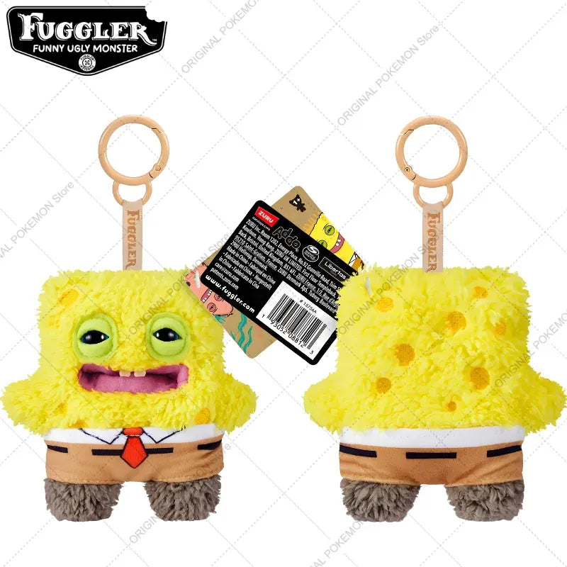 Fuggler x SpongeBob SquarePants Keychain - Original Crossover | Wahooly Original Fuggler Funny Ugly Teeth Monster Plush Toys Keychain Fugglers SpongeBob SquarePants Series Peluche Doll Key Rings Gifts