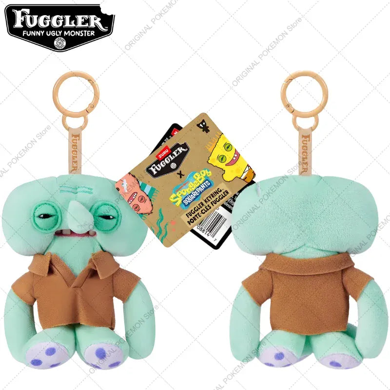 Fuggler x SpongeBob SquarePants Keychain - Original Crossover | Wahooly Original Fuggler Funny Ugly Teeth Monster Plush Toys Keychain Fugglers SpongeBob SquarePants Series Peluche Doll Key Rings Gifts