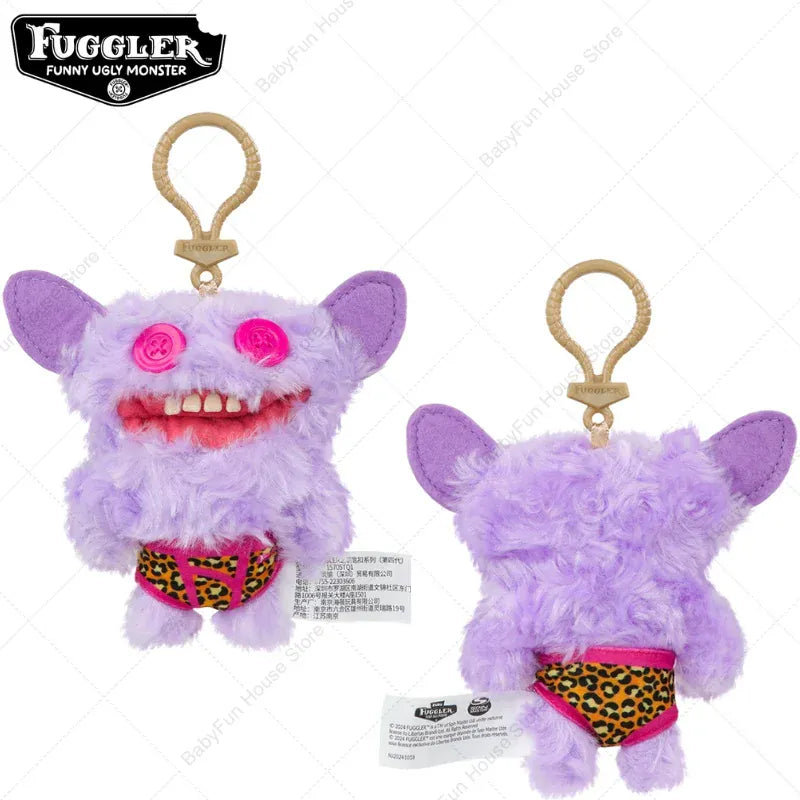 Original Fuggler Keychain - Wide Eyed Weirdo Plush Monster | Wahooly Original Fuggler Ugly Teeth Monsters Plush Toys Keychains Fugglers Wide Eyed Weirdo Annoyed Alien Rabbit Peluche Dolls Pendants