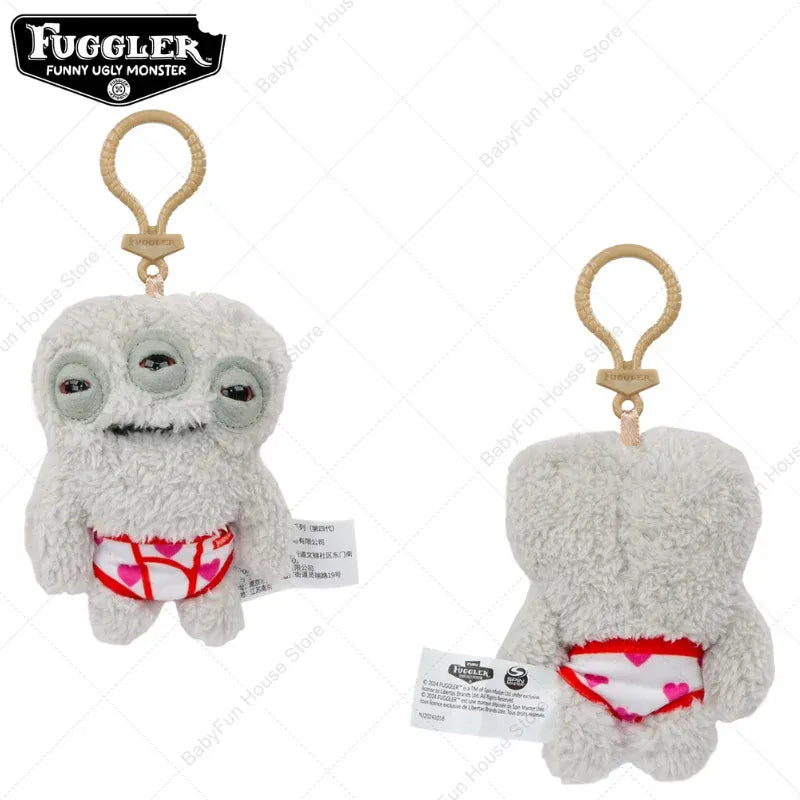 Original Fuggler Keychain - Wide Eyed Weirdo Plush Monster | Wahooly Original Fuggler Ugly Teeth Monsters Plush Toys Keychains Fugglers Wide Eyed Weirdo Annoyed Alien Rabbit Peluche Dolls Pendants
