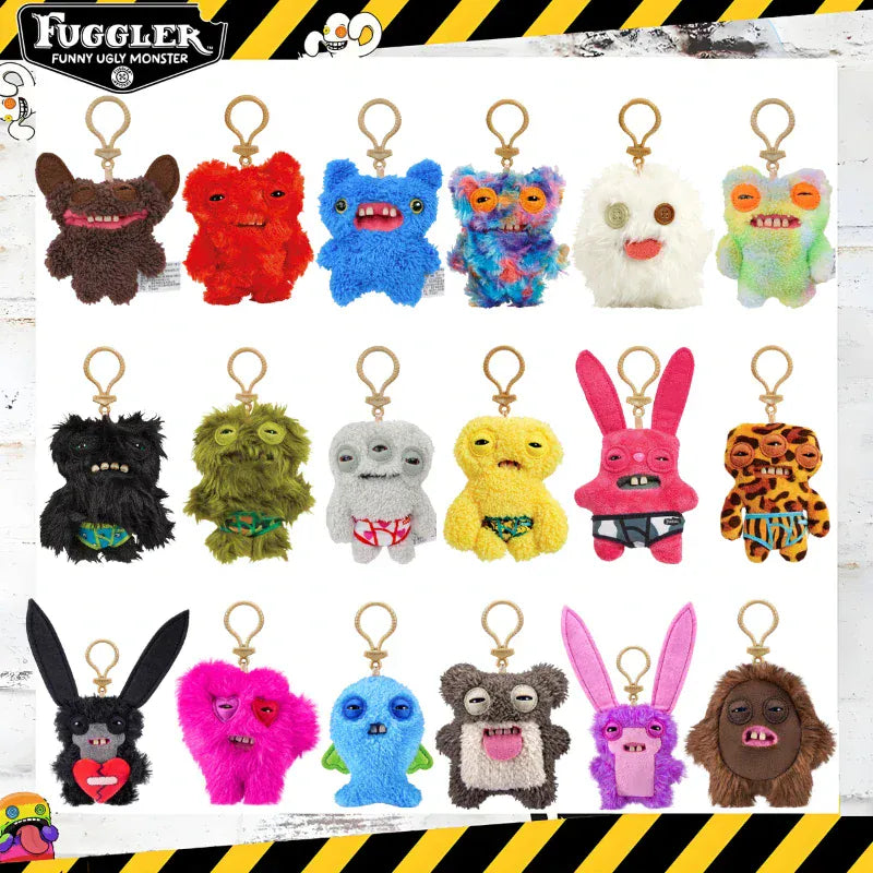 Original Fuggler Keychain - Wide Eyed Weirdo Plush Monster | Wahooly Original Fuggler Ugly Teeth Monsters Plush Toys Keychains Fugglers Wide Eyed Weirdo Annoyed Alien Rabbit Peluche Dolls Pendants
