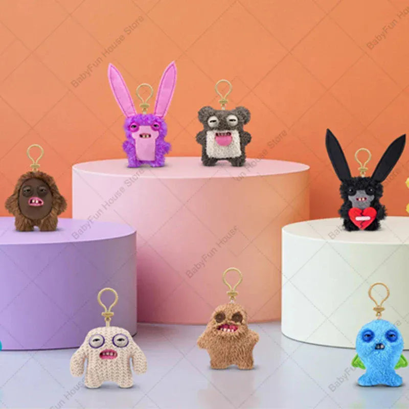 Original Fuggler Keychain - Wide Eyed Weirdo Plush Monster | Wahooly Original Fuggler Ugly Teeth Monsters Plush Toys Keychains Fugglers Wide Eyed Weirdo Annoyed Alien Rabbit Peluche Dolls Pendants