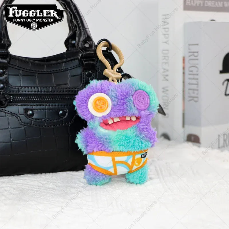 Original Fuggler Keychain - Wide Eyed Weirdo Plush Monster | Wahooly Original Fuggler Ugly Teeth Monsters Plush Toys Keychains Fugglers Wide Eyed Weirdo Annoyed Alien Rabbit Peluche Dolls Pendants