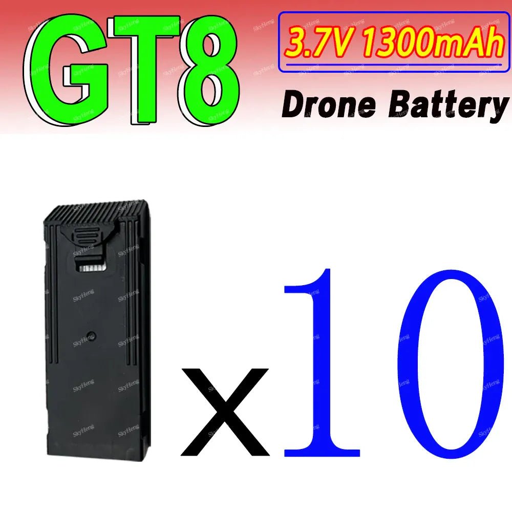 GT8 Drone Battery 8-Pack 3.7V 1300mAh - Original LSRC (Drone NOT Included) Original LSRC GT8 Drone Battery 3.7V 1300MAh Battery For GT8 RC Quadcopter Replacement Battery GT8 Accessory Parts