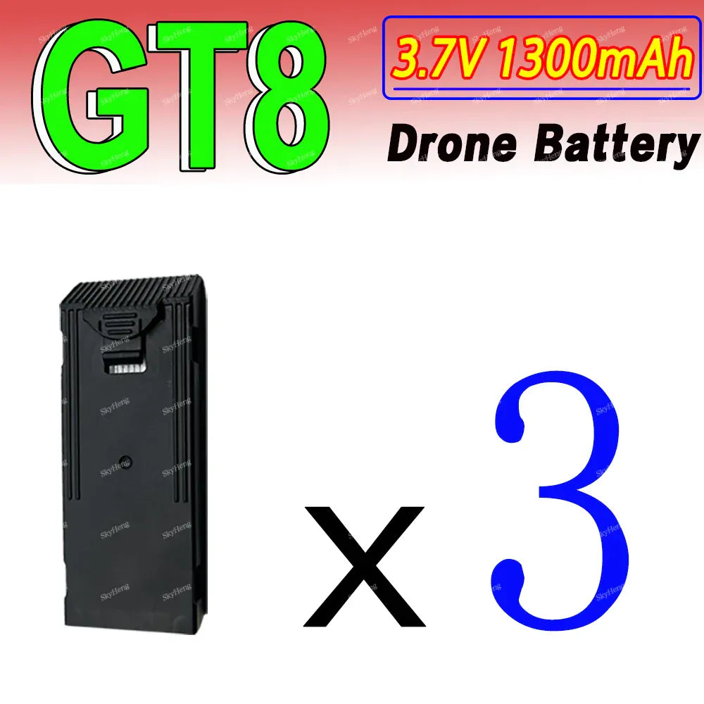 GT8 Drone Battery 8-Pack 3.7V 1300mAh - Original LSRC (Drone NOT Included) Original LSRC GT8 Drone Battery 3.7V 1300MAh Battery For GT8 RC Quadcopter Replacement Battery GT8 Accessory Parts