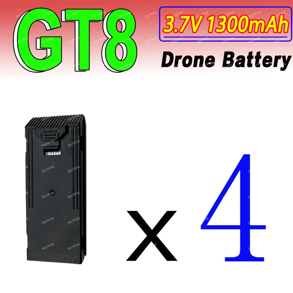 GT8 Drone Battery 8-Pack 3.7V 1300mAh - Original LSRC (Drone NOT Included) Original LSRC GT8 Drone Battery 3.7V 1300MAh Battery For GT8 RC Quadcopter Replacement Battery GT8 Accessory Parts