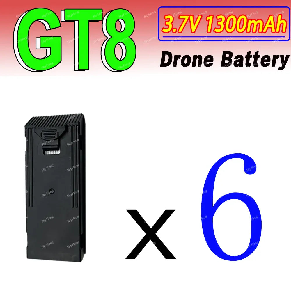 GT8 Drone Battery 8-Pack 3.7V 1300mAh - Original LSRC (Drone NOT Included) Original LSRC GT8 Drone Battery 3.7V 1300MAh Battery For GT8 RC Quadcopter Replacement Battery GT8 Accessory Parts