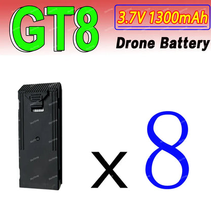 GT8 Drone Battery 8-Pack 3.7V 1300mAh - Original LSRC (Drone NOT Included) Original LSRC GT8 Drone Battery 3.7V 1300MAh Battery For GT8 RC Quadcopter Replacement Battery GT8 Accessory Parts