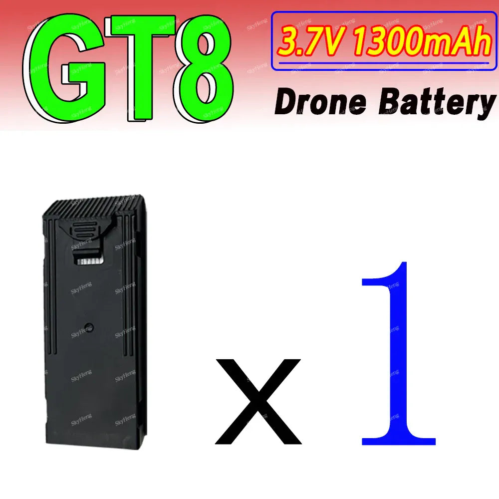 GT8 Drone Battery 8-Pack 3.7V 1300mAh - Original LSRC (Drone NOT Included) Original LSRC GT8 Drone Battery 3.7V 1300MAh Battery For GT8 RC Quadcopter Replacement Battery GT8 Accessory Parts