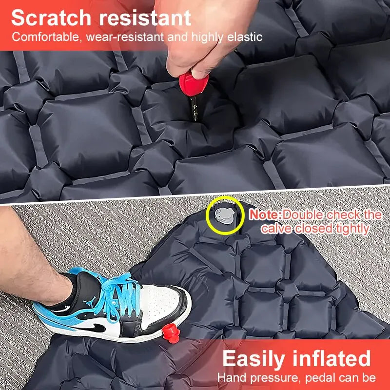 Outdoor Camping Inflatable Mattress Sleeping Pad With Pillows Ultralight Air Mat Built In Inflator Pump Hiking Outdoor Camping Inflatable Mattress Sleeping Pad With Pillows Ultralight Air Mat Built In Inflator Pump Hiking