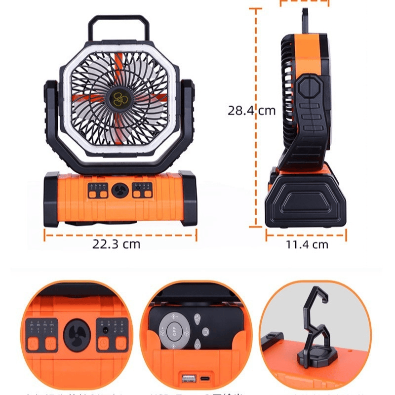 Outdoor Household Power Bank LED Light Camping Fan Outdoor Household Power Bank LED Light Camping Fan