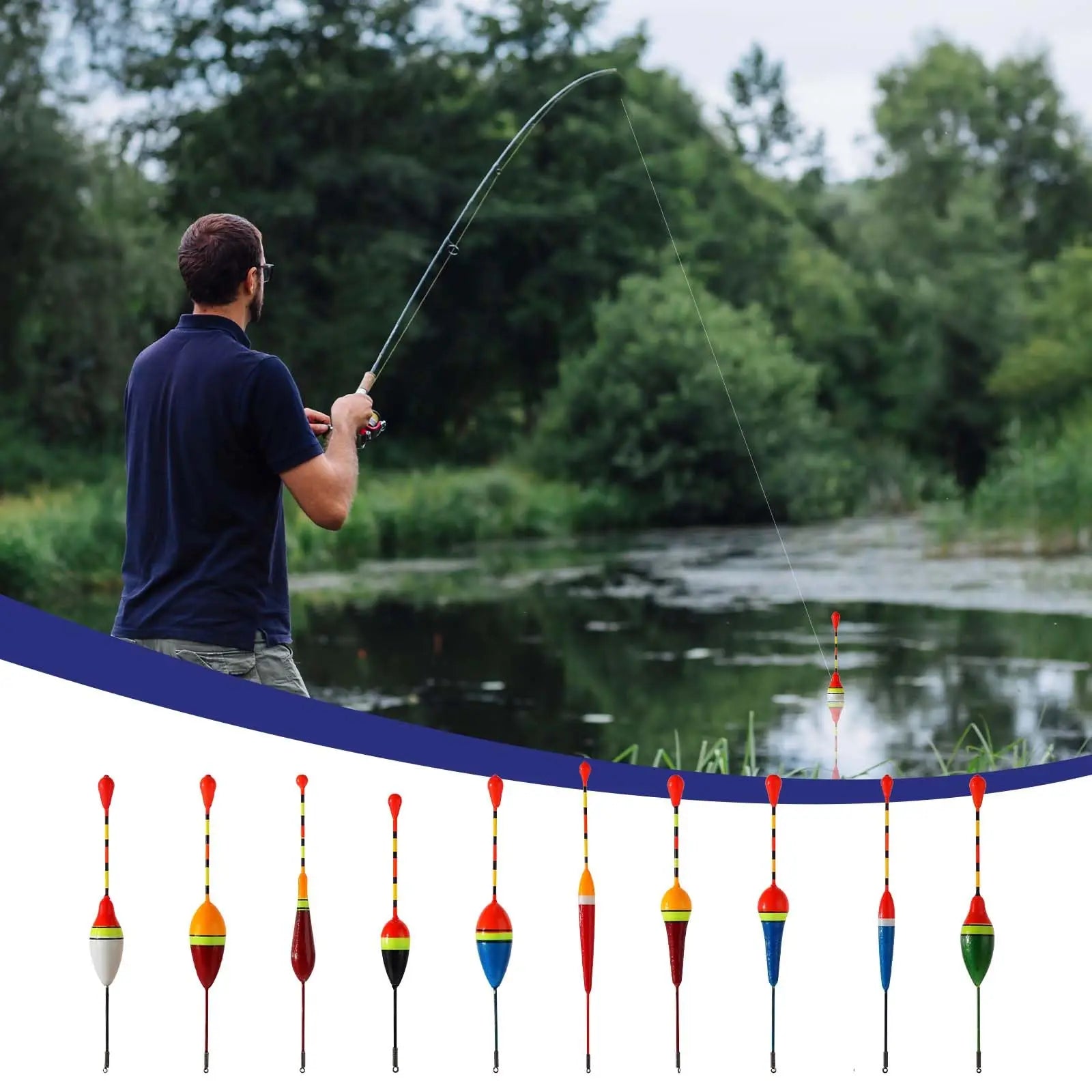 Oval Hard Foam Fishing Bobbers 10-Pack Sliding Buoys – Wahooly Oval Hard Foam Fishing Bobbers – 10-Pack Sliding Buoys for Trout & Bass