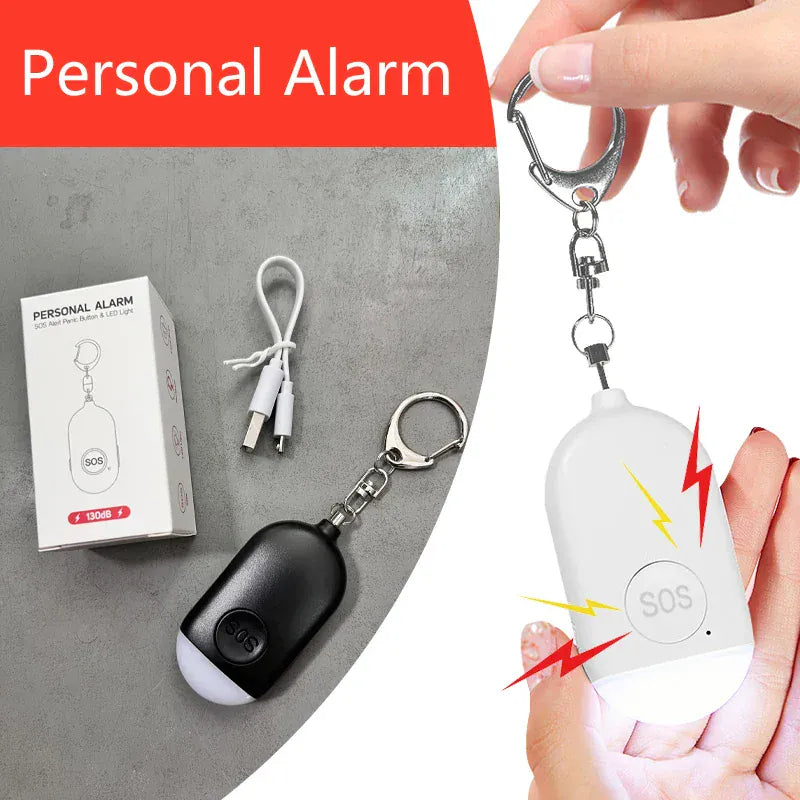 Personal SOS Defense Alarm 130dB With LED Light Rechargeable Personal SOS Defense Alarm 130dB With LED Light Rechargeable