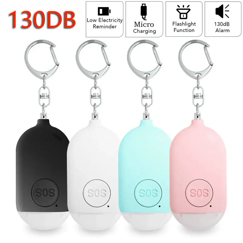 Personal SOS Defense Alarm 130dB With LED Light Rechargeable Personal SOS Defense Alarm 130dB With LED Light Rechargeable