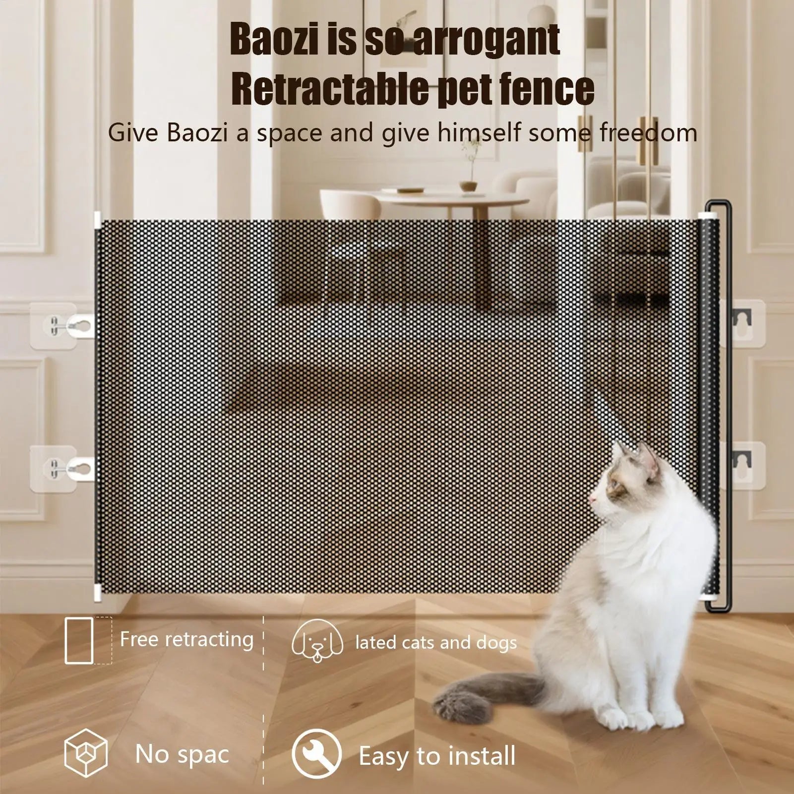 Pet Accessories Guard Retractable Pet Fence Safety Barrier Universal Pet Network Fence Folding Child Barrier Fences Stairs Pet Accessories Guard Retractable Pet Fence Safety Barrier Universal Pet Network Fence Folding Child Barrier Fences Stairs