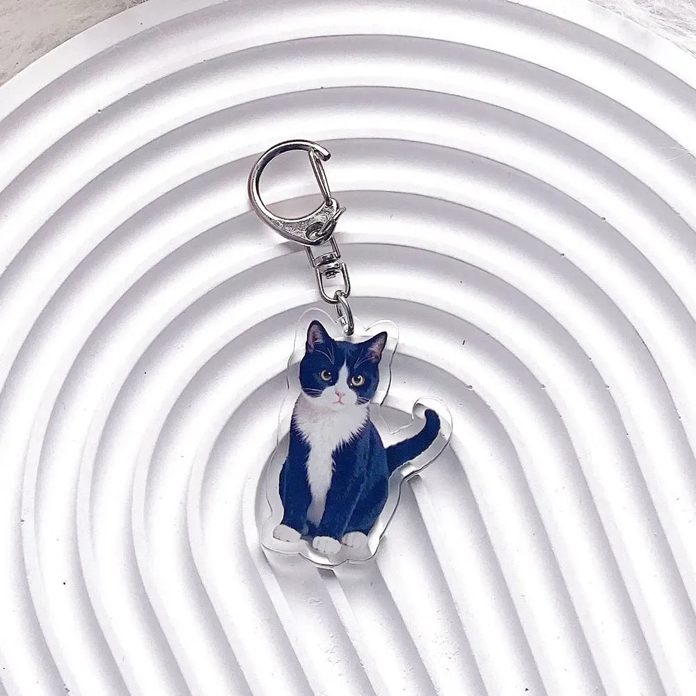 Pet Cat Acrylic Car Keychain Pet Cat Acrylic Car Keychain