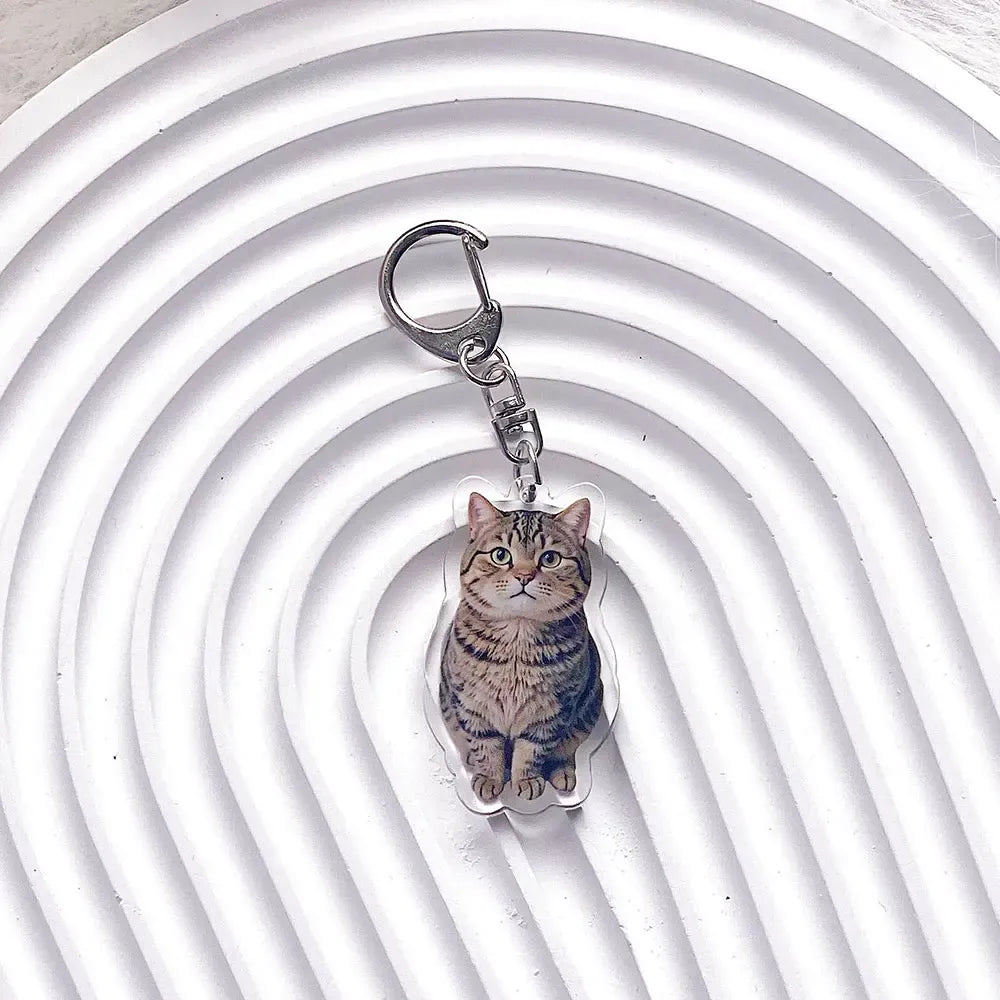 Pet Cat Acrylic Car Keychain Pet Cat Acrylic Car Keychain