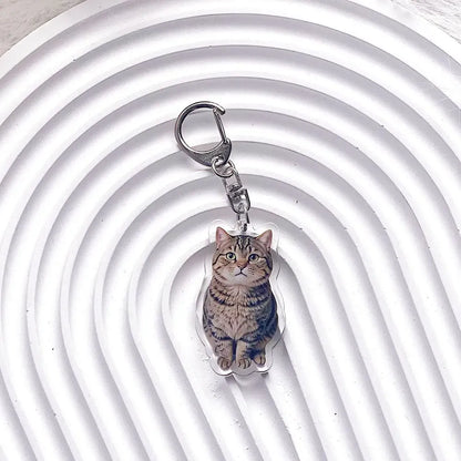 Pet Cat Acrylic Car Keychain Pet Cat Acrylic Car Keychain