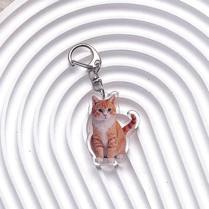 Pet Cat Acrylic Car Keychain Pet Cat Acrylic Car Keychain