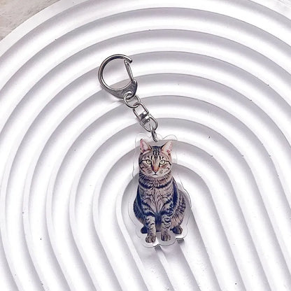 Pet Cat Acrylic Car Keychain Pet Cat Acrylic Car Keychain