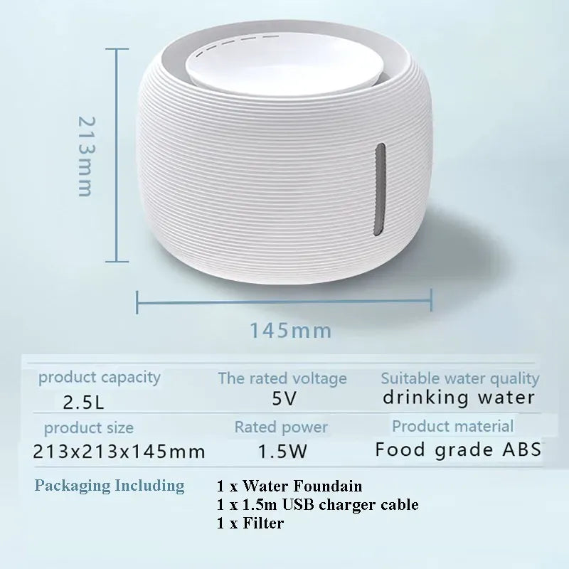 Pet Cat Water Fountain Drinking Smart Sensor Automatic Power Off Pet Cat Water Fountain Drinking Smart Sensor Automatic Power Off