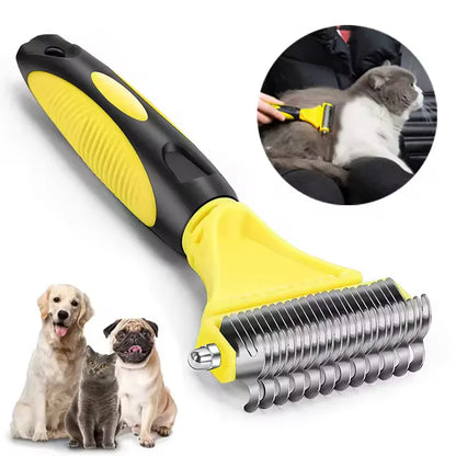 Pet Comb and Grooming Brush Two-Sided Cat Hair Brush Undercoat Rake Comb for Dog Cat Remove Knots Tangles Pet Hair Comb Artifact Pet Comb and Grooming Brush Two-Sided Cat Hair Brush Undercoat Rake Comb for Dog Cat Remove Knots Tangles Pet Hair Comb Artifact