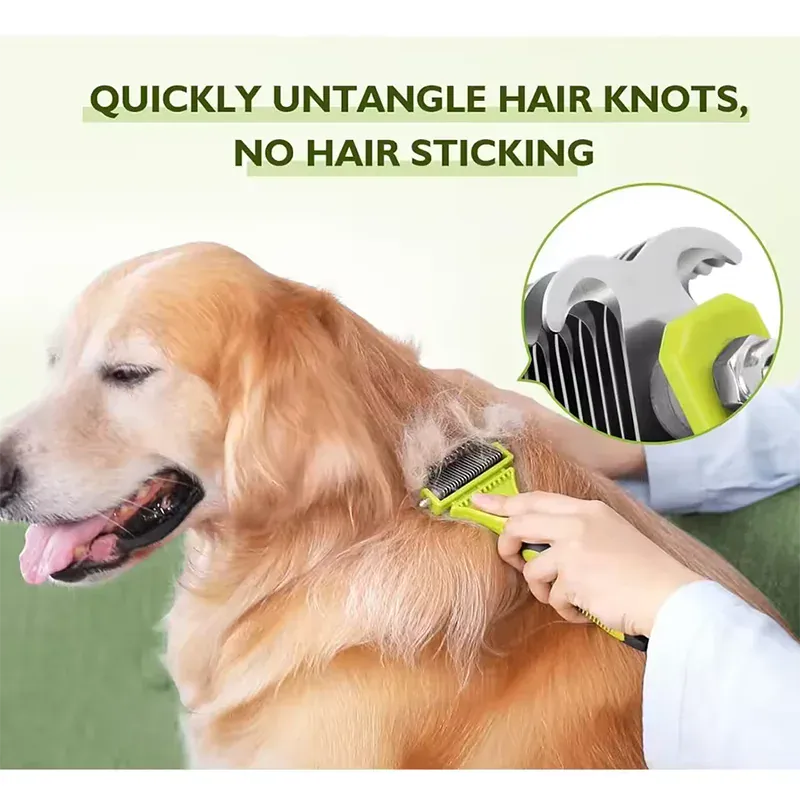 Pet Comb and Grooming Brush Two-Sided Cat Hair Brush Undercoat Rake Comb for Dog Cat Remove Knots Tangles Pet Hair Comb Artifact Pet Comb and Grooming Brush Two-Sided Cat Hair Brush Undercoat Rake Comb for Dog Cat Remove Knots Tangles Pet Hair Comb Artifact