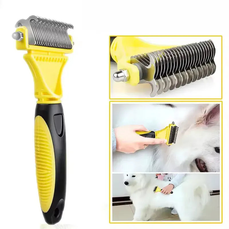 Pet Comb and Grooming Brush Two-Sided Cat Hair Brush Undercoat Rake Comb for Dog Cat Remove Knots Tangles Pet Hair Comb Artifact Pet Comb and Grooming Brush Two-Sided Cat Hair Brush Undercoat Rake Comb for Dog Cat Remove Knots Tangles Pet Hair Comb Artifact