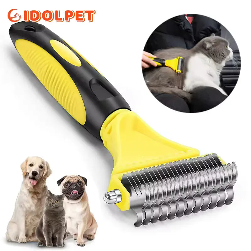 Pet Comb and Grooming Brush Two-Sided Cat Hair Brush Undercoat Rake Comb for Dog Cat Remove Knots Tangles Pet Hair Comb Artifact Pet Comb and Grooming Brush Two-Sided Cat Hair Brush Undercoat Rake Comb for Dog Cat Remove Knots Tangles Pet Hair Comb Artifact