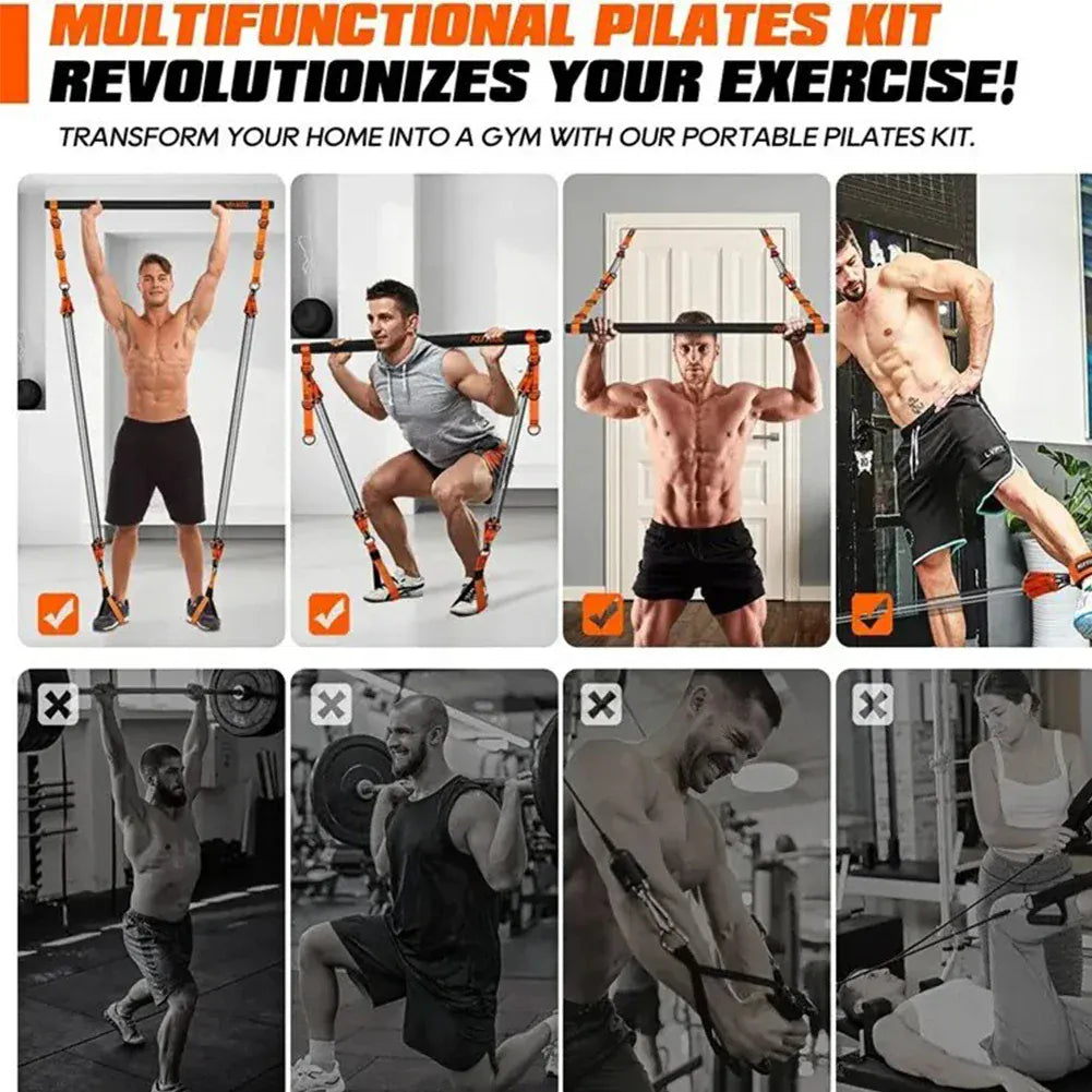 Pilates Bar Kit & Resistance Bands Multifunctional Pilates Bar Portable Yoga Pilates Stick Home Gym Strength Training Equipment Pilates Bar Kit & Resistance Bands Multifunctional Pilates Bar Portable Yoga Pilates Stick Home Gym Strength Training Equipment