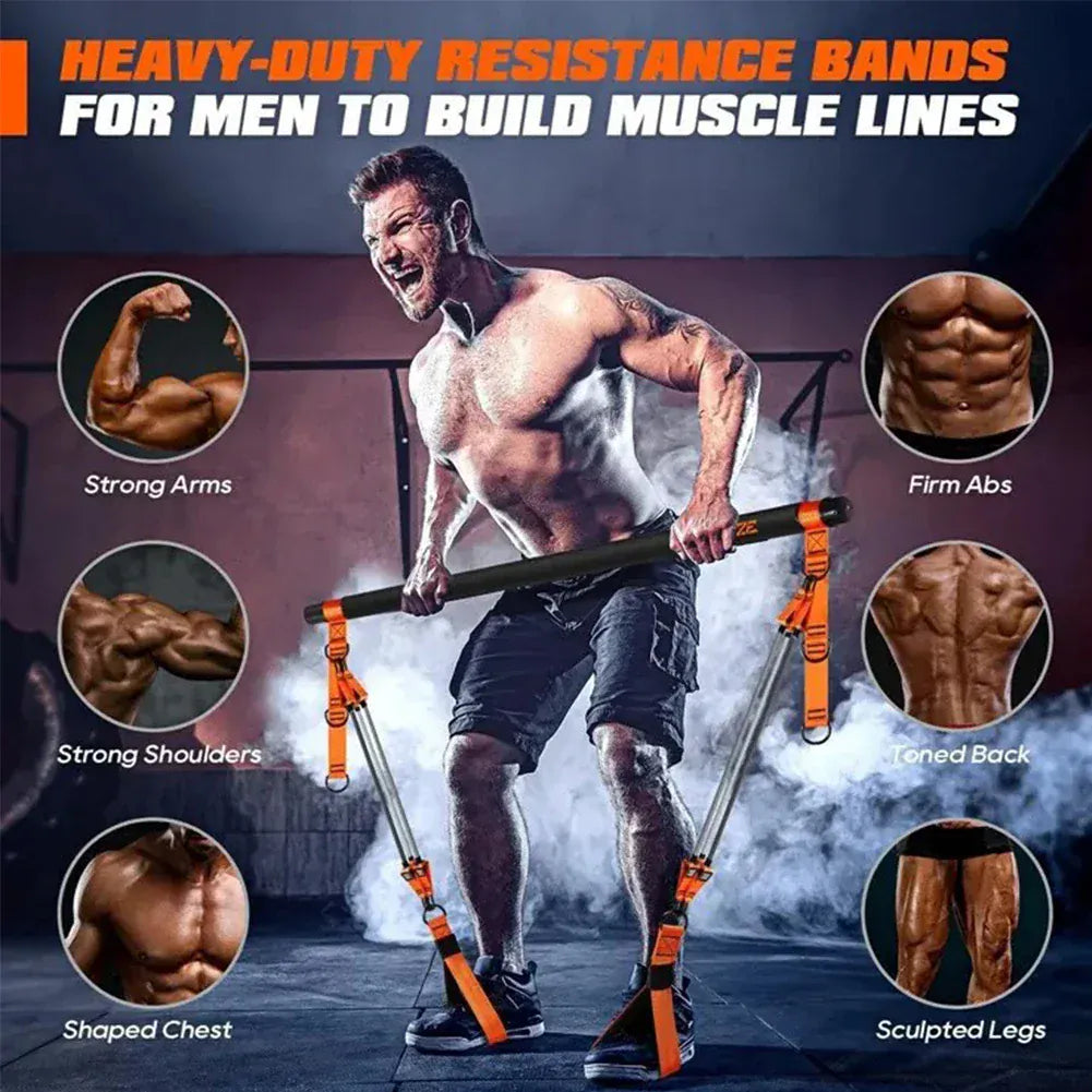 Pilates Bar Kit W/ Resistance Bands Multifunctional Pilates Bar Portable Yoga Pilates Stick Home Gym Strength Training Equipment Pilates Bar Kit W/ Resistance Bands Multifunctional Pilates Bar Portable Yoga Pilates Stick Home Gym Strength Training Equipment