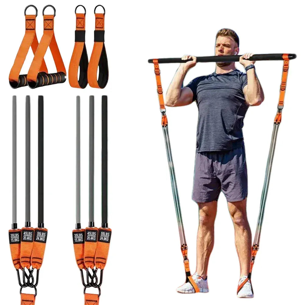 Pilates Bar Kit W/ Resistance Bands Multifunctional Pilates Bar Portable Yoga Pilates Stick Home Gym Strength Training Equipment Pilates Bar Kit W/ Resistance Bands Multifunctional Pilates Bar Portable Yoga Pilates Stick Home Gym Strength Training Equipment