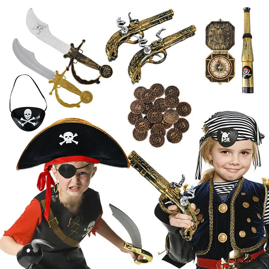 Pirate Party Decoration Kit – Hat, Eye Patch & Costume Accessories Set Pirate Party Decoration Kit – Hat, Pistol, Eye Patch & Costume Accessories Set