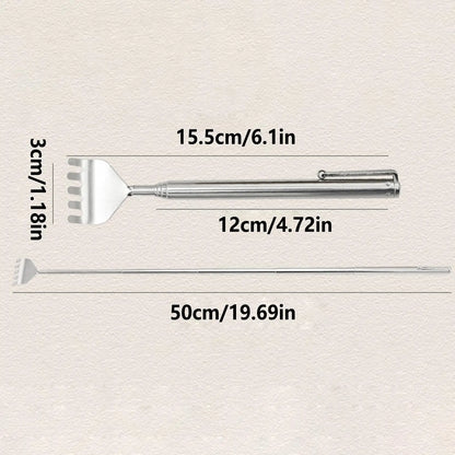 Pocket-Clip Telescoping Back Scratcher | Wahooly Pocket-Clip Telescoping Back Scratcher in Stainless Steel