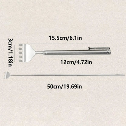 Pocket-Clip Telescoping Back Scratcher | Wahooly Pocket-Clip Telescoping Back Scratcher in Stainless Steel