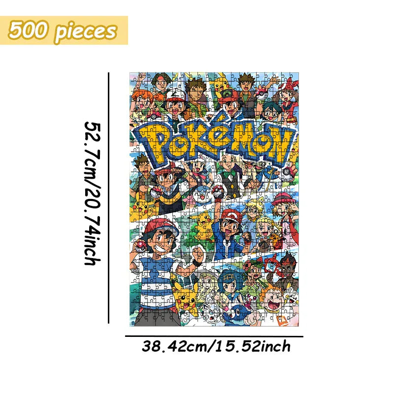 Pokemon family Theme Wooden Puzzle Game - Educational Toy in Various Piece Counts 108/200/300/500/1000 Piece Options Available Pokemon family Theme Wooden Puzzle Game - Educational Toy in Various Piece Counts 108/200/300/500/1000 Piece Options Available