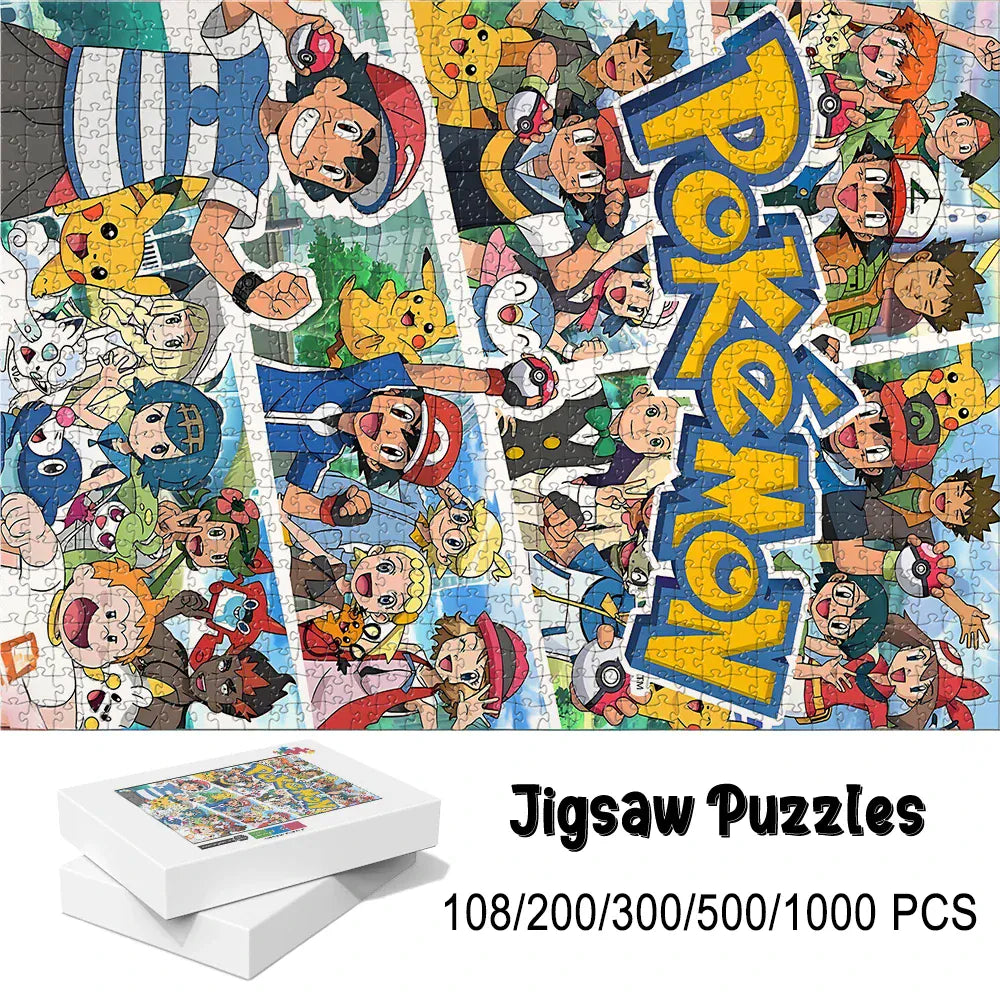 Pokemon family Theme Wooden Puzzle Game - Educational Toy in Various Piece Counts 108/200/300/500/1000 Piece Options Available Pokemon family Theme Wooden Puzzle Game - Educational Toy in Various Piece Counts 108/200/300/500/1000 Piece Options Available