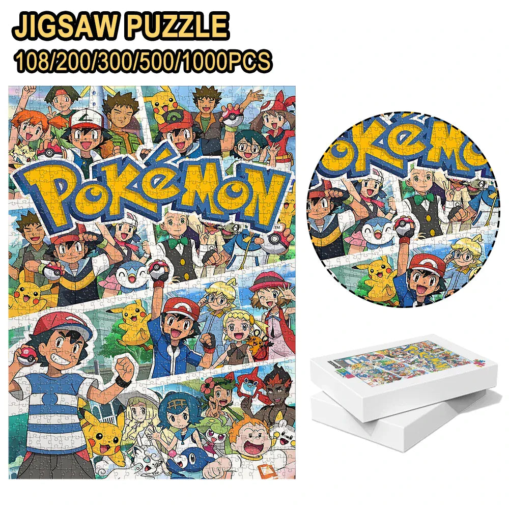 Pokemon family Theme Wooden Puzzle Game - Educational Toy in Various Piece Counts 108/200/300/500/1000 Piece Options Available Pokemon family Theme Wooden Puzzle Game - Educational Toy in Various Piece Counts 108/200/300/500/1000 Piece Options Available