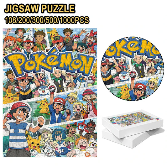 Pokemon family Theme Wooden Puzzle Game - Educational Toy in Various Piece Counts 108/200/300/500/1000 Piece Options Available Pokemon family Theme Wooden Puzzle Game - Educational Toy in Various Piece Counts 108/200/300/500/1000 Piece Options Available