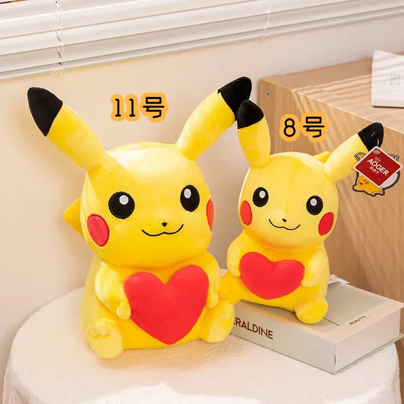 Heart Pikachu Plush 35cm - Cute Pokémon Stuffed Toy | Valentine's Gift Pokemon Heart Pikachu Plushies Cartoon Anime Stuffed Kawaii Ornament Comfortable Soft Doll Children Toy Gift