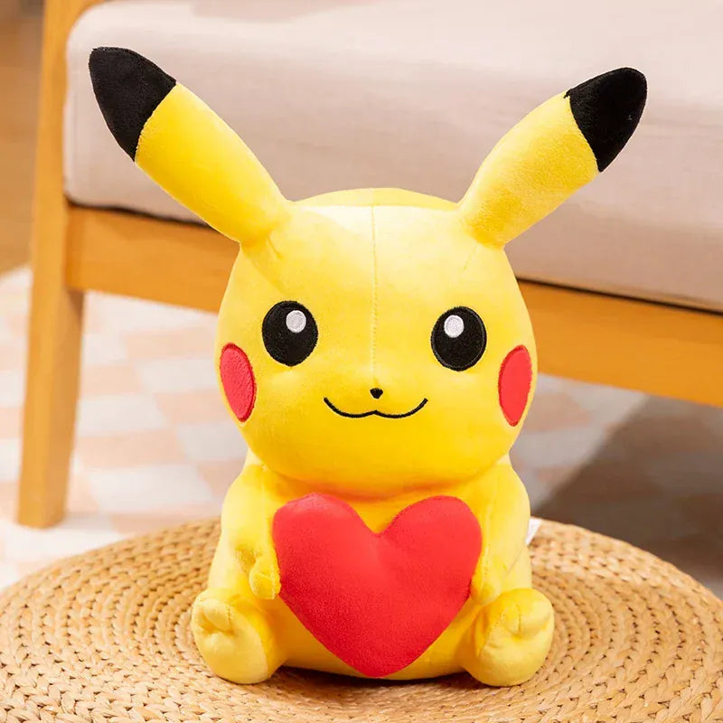 Heart Pikachu Plush 35cm - Cute Pokémon Stuffed Toy | Valentine's Gift Pokemon Heart Pikachu Plushies Cartoon Anime Stuffed Kawaii Ornament Comfortable Soft Doll Children Toy Gift