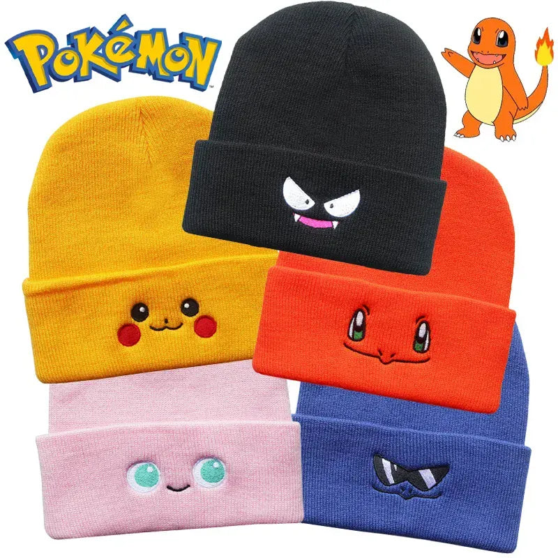 Pokemon Pikachu Anime Knitting Beanies Hat Men Women Solid Color Quality Cap Cute Casual Warm Hats Fashion Versatile Unisex Caps Pokemon Pikachu Anime Knitting Beanies Hat Men Women Solid Color Quality Cap Cute Casual Warm Hats Fashion Versatile Unisex Caps