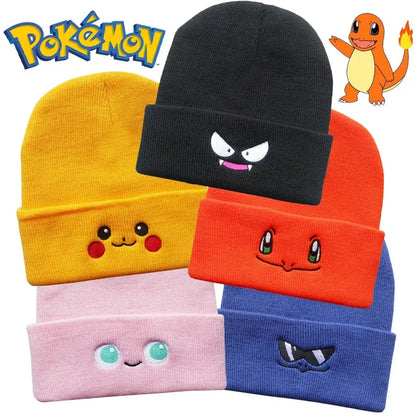 Pokemon Pikachu Anime Knitting Beanies Hat Men Women Solid Color Quality Cap Cute Casual Warm Hats Fashion Versatile Unisex Caps Pokemon Pikachu Anime Knitting Beanies Hat Men Women Solid Color Quality Cap Cute Casual Warm Hats Fashion Versatile Unisex Caps