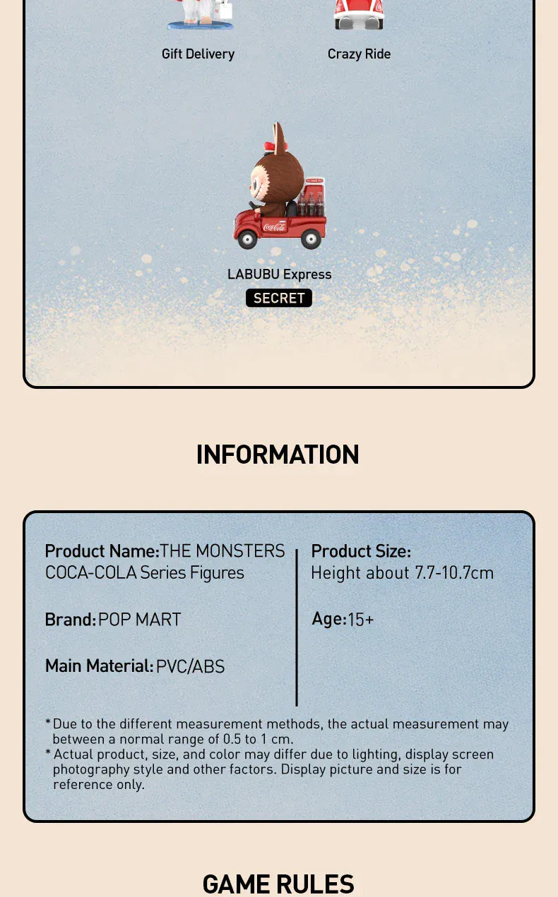 POP MART LABUBU THE MONSTERS Coca-Cola Series POP MART LABUBU THE MONSTERS Coca-Cola Series