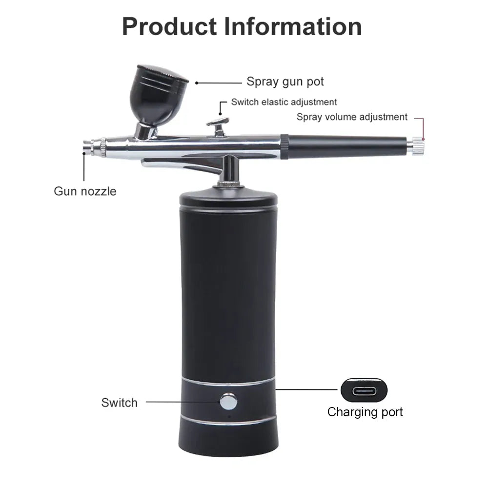 Portable Airbrush Kit with Compressor – 30PSI Cordless Nail Art & Cake Airbrush | Wahooly Portable Airbrush Kit with Compressor – 30PSI Cordless Air Brush for Nail Art, Cake, Tattoo & More