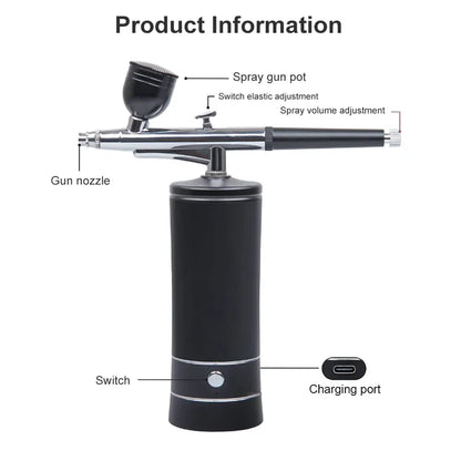 Portable Airbrush Kit with Compressor – 30PSI Cordless Nail Art & Cake Airbrush | Wahooly Portable Airbrush Kit with Compressor – 30PSI Cordless Air Brush for Nail Art, Cake, Tattoo & More