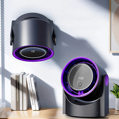Portable Bladeless Fan 1200mAh Rechargeable 100 Speeds Timer | Wahooly Portable Bladeless Fan – 1200mAh Rechargeable, 100 Speeds, Timer & Wall Mount